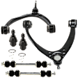 6-Piece Kit Front, Driver and Passenger Side, Upper Control Arm Kit, Includes (2) Ball Joint, (2) Control Arm, and (2) Sway Bar Link