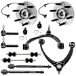 12-Piece Kit Front, Driver and Passenger Side, Upper Control Arm Kit, Includes (2) Ball Joint, (2) Control Arm, (2) Sway Bar Link, (4) Tie Rod End, and (2) Wheel Hub