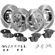 2016 Toyota Corolla - 4-Wheel Set Front and Rear Brake Disc and Pad Kit, Plain Surface, 5 Lugs, Front-275.08 mm/Rear-259.08 mm, Ceramic, Mexico, With Rear Disc Brake, 1.8L 4Cyl, Pro-Line Series  Includes (4) Disc and (2) Pad Set