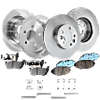 4-Wheel Set Front and Rear Brake Disc and Pad Kit, Plain Surface 5 Lugs Front-315.47 mm/Rear-284.99 mm Ceramic Pro-Line Series, Includes (4) Disc and (2) Pad Set