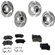 4-Wheel Set Front and Rear Brake Disc and Pad Kit, Plain Surface 5 Lugs Front-344.93 mm/Rear-314.96 mm Front-Ceramic/Rear-Organic Pro-Line Series, Includes (4) Disc and (2) Pad Set