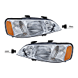2000 Acura TL - 4-Piece Kit Driver and Passenger Side HID/Xenon Headlight, With bulb(s), OE Replacement,  Includes (2) Headlight and (2) Headlight Bulb