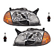 4-Piece Kit Halogen Headlights, With bulb(s), Includes (2) Headlight and (2) Headlight Bulb