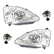 4-Piece Kit Halogen Headlights, With bulb(s), Hatchback, Includes (2) Headlight and (2) Headlight Bulb