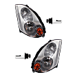 4-Piece Kit HID/Xenon Headlights, With bulb(s), Coupe, Includes (2) Headlight and (2) Headlight Bulb