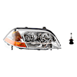 2-Piece Kit Halogen Headlights, With bulb(s), Includes (1) Headlight and (1) Headlight Bulb