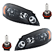 3-Piece Kit Driver and Passenger Side Halogen Headlight, With bulb(s), OE Replacement, Includes (1) Headlight and (2) Headlight Bulb