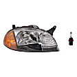 2-Piece Kit Halogen Headlights, With bulb(s), Includes (1) Headlight and (1) Headlight Bulb