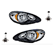 3-Piece Kit Driver and Passenger Side Halogen Headlight, With bulb(s), OE Replacement, Includes (1) Headlight and (2) Headlight Bulb