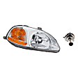2-Piece Kit Halogen Headlights, With bulb(s), Includes (1) Headlight and (1) Headlight Bulb