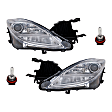 4-Piece Kit Halogen Headlights, With bulb(s), Includes (2) Headlight and (2) Headlight Bulb, CAPA Certified