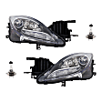 2011 Mazda 6 - 4-Piece Kit Driver and Passenger Side Halogen Headlight, With bulb(s), OE Replacement,  Includes (2) Headlight and (2) Headlight Bulb