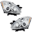 3-Piece Kit Driver and Passenger Side Halogen Headlight, With bulb(s), OE Replacement, Includes (1) Headlight and (2) Headlight Bulb