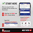 3-Piece Kit Driver and Passenger Side Halogen Headlight, With bulb(s), OE Replacement, Includes (1) Headlight and (2) Headlight Bulb