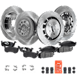 4-Wheel Set Front and Rear Brake Disc and Pad Kit, Plain Surface 5 Lugs Front-352.04 mm/Rear-329.95 mm Pro-Line Series, Includes (4) Disc and (2) Pad Set