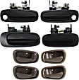 8-Piece Kit Front and Rear, Driver and Passenger Side Textured Black Exterior Door Handle, Includes (4) Interior Door Handle and (4) Exterior Door Handle
