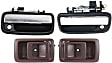 2001 Toyota Tacoma - 4-Piece Kit Front, Driver and Passenger Side Chrome Lever with Black Bezel Exterior Door Handle, With Key Hole, Standard Cab Pickup,  Includes (2) Exterior Door Handle and (2) Interior Door Handle