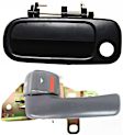 2-Piece Kit Front, Driver Side Exterior Door Handle Kit, Smooth Black, With Key Hole, Includes (1) Exterior Door Handle and (1) Interior Door Handle