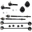 8-Piece Kit Front Suspension Kit, Includes (4) Tie Rod End, (2) Ball Joint and (2) Sway Bar Link