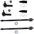 6-Piece Kit Front, Driver and Passenger Side Suspension Kit, Includes (4) Tie Rod End and (2) Steering Rack Boot