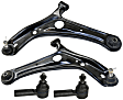 4-Piece Kit Front, Driver and Passenger Side, Lower Control Arm Kit, Includes (2) Control Arm and (2) Tie Rod End