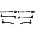 6-Piece Kit Front, Driver and Passenger Side Suspension Kit, Includes (2) Sway Bar Link and (4) Tie Rod End
