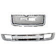 2-Piece Kit, Grille Chrome Shell with Painted Black Insert, Includes (1) Bumper Grille and (1) Grille