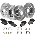 2011 Chevrolet Malibu - 4-Wheel Set Front and Rear Brake Disc and Pad Kit, Plain Surface, 5 Lugs, Front-295.91 mm/Rear-270 mm, Ceramic, 3.6L 6Cyl, Pro-Line Series Includes (4) Disc and (2) Pad Set