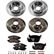 4-Wheel Set Front and Rear Brake Disc and Pad Kit, Plain Surface 6 Lugs Front and Rear-320.04 mm Front-Ceramic/Rear-Semi-Metallic Pro-Line Series, Includes (4) Brake Disc and (2) Brake Pad Set