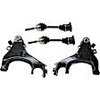 7-Piece Kit Front, Driver and Passenger Side Axle Assembly - New 7-Piece Kit 4WD, Includes (2) Brake Disc, (1) Brake Pad Set, (2) Control Arm and (2) Axle Assembly