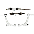 8-Piece Kit Front, Driver and Passenger Side Axle Assembly, FWD, Automatic Transmission, includes Brake Discs, Brake Pad Sets, and Control Arms