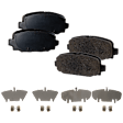 2-Wheel Set Rear Brake Kit With Calipers, Cross-drilled and Slotted 5 Lugs 262 mm Ceramic, Includes (2) Brake Caliper, (2) Brake Disc and (1) Brake Pad Set