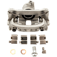4-Wheel Set Front and Rear Brake Kit With Calipers, Cross-drilled and Slotted 6 Lugs Front-338.07 mm/Rear-311.91 mm Ceramic, Includes (4) Brake Caliper, (4) Brake Disc and (2) Brake Pad Set