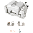 4-Wheel Set Front and Rear Brake Kit With Calipers, Plain Surface 5 Lugs Ceramic, Includes (4) Caliper, (4) Disc, and (2) Pad Set