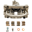 4-Wheel Set Front and Rear Brake Kit With Calipers, Cross-drilled and Slotted 6 Lugs Front-318.9 mm/Rear-311.91 mm Ceramic, Includes (4) Brake Caliper, (4) Brake Disc and (2) Brake Pad Set