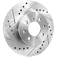 2-Wheel Set Front Brake Kit With Calipers, Cross-drilled and Slotted 4 Lugs 261.87 mm Ceramic FWD, Includes (2) Brake Caliper, (2) Brake Disc and (1) Brake Pad Set