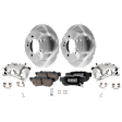 2-Wheel Set Rear Brake Kit With Calipers, Plain Surface 5 Lugs 261.87 mm Ceramic FWD, Includes (2) Caliper, (2) Disc, and (1) Pad Set