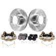 2-Wheel Set Front Brake Kit With Calipers, Plain Surface 6 Lugs 319.02 mm Ceramic, Includes (2) Brake Caliper, (2) Brake Disc and (1) Brake Pad Set
