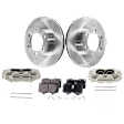2-Wheel Set Front Brake Kit With Calipers, Plain Surface 6 Lugs 319.02 mm Ceramic, Includes (2) Brake Caliper, (2) Brake Disc and (1) Brake Pad Set