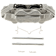 2-Wheel Set Front Brake Kit With Calipers, Plain Surface 6 Lugs 319.02 mm Ceramic, Includes (2) Brake Caliper, (2) Brake Disc and (1) Brake Pad Set