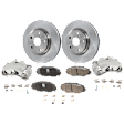 2-Wheel Set Front Brake Kit With Calipers, Plain Surface 5 Lugs 295.91 mm Ceramic, Includes (2) Brake Caliper, (2) Brake Disc and (1) Brake Pad Set