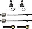 6-Piece Kit Front, Driver and Passenger Side Suspension Kit, Includes (2) Ball Joint and (4) Tie Rod End