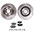 2-Wheel Set Front Brake Disc and Pad Kit, Plain Surface 5 Lugs 320.04 mm Ceramic Pro-Line Series, Includes (2) Disc and (1) Pad Set