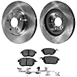 2-Wheel Set Front Brake Disc and Pad Kit, Plain Surface 5 Lugs 295.91 mm Ceramic Pro-Line Series, Includes (2) Disc and (1) Pad Set