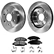 2-Wheel Set Front Brake Disc and Pad Kit, Plain Surface 6 Lugs 305.05 mm Ceramic Pro-Line Series, Includes (2) Disc and (1) Pad Set