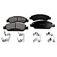 2-Wheel Set Front Brake Disc and Pad Kit, Plain Surface 6 Lugs 305.05 mm Ceramic Pro-Line Series, Includes (2) Disc and (1) Pad Set