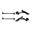 4-Piece Kit Front, Driver and Passenger Side, Lower Control Arm Kit, Includes (2) Control Arm and (2) Sway Bar Link
