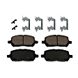 2-Wheel Set Front Brake Disc and Pad Kit, Plain Surface, 4 Lugs, Ceramic, with Rear Drum Brake, Pro-Line Series , includes (2) Brake Disc and (1) Brake Pad Set