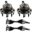 4-Piece Kit Front, Driver and Passenger Side Suspension Kit, Includes (2) Axle Assembly and (2) Wheel Hub