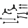 8-Piece Kit Front, Driver and Passenger Side Control Arm Kit, Includes (4) Tie Rod End, (2) Control Arm and (2) Sway Bar Link